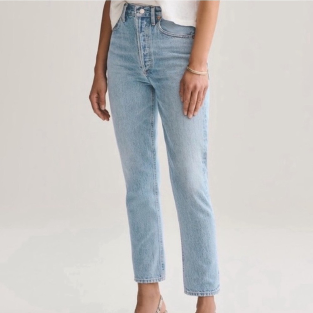 Agolde Riley High Rise Straight Crop Jeans